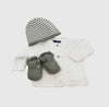 Unisex Cardigan, Hat and Booties Set